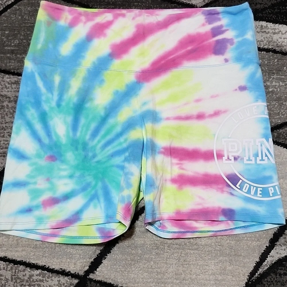 VS PINK 2021 TIE-DYE HIGH-WAIST BIKE SHORT XL